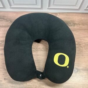 Oregon Ducks Neck Pillow Unisex OS Black Yellow Embroidered Logo Travel Snap